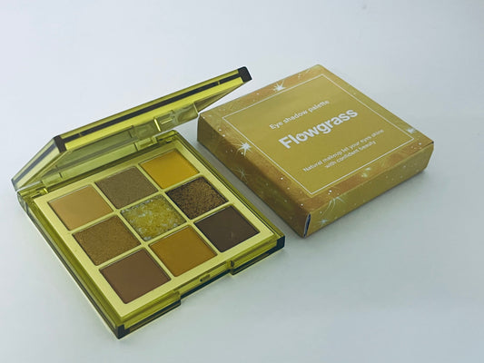 Flowgrass Gilded Warm Brown 9-Color Eyeshadow Palette - Matte Pearl Shimmer Daily Versatile Makeup Palette