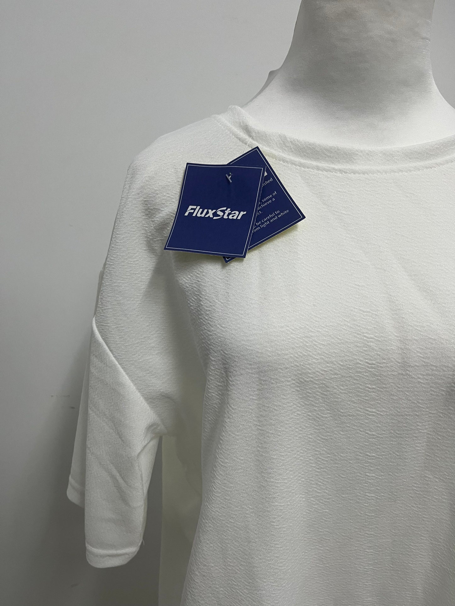 FluxStar Minimalist Solid White Textured T-Shirt: Breathable Soft-Fabric Relaxed-Fit Daily Casual Top for All-Day Comfort