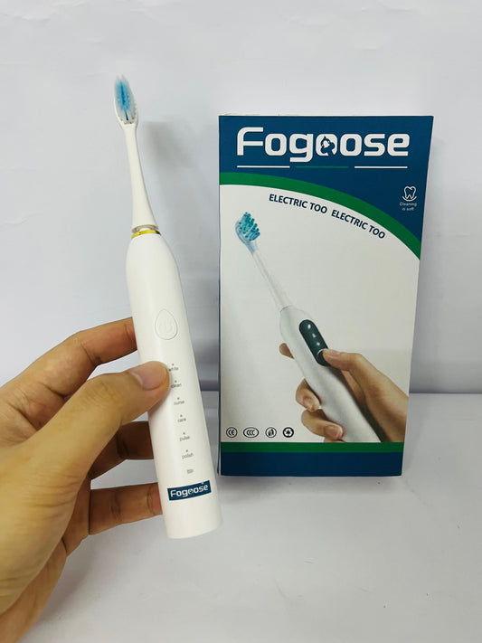Fogoose Electric Toothbrush for Adults, 20000 VPM, 5 Cleaning Modes, 90-Day Battery Life, Built-in Smart Timer, IPX7 Waterproof Rechargeable Toothbrush, 2 Interchangeable Brush Heads (White)