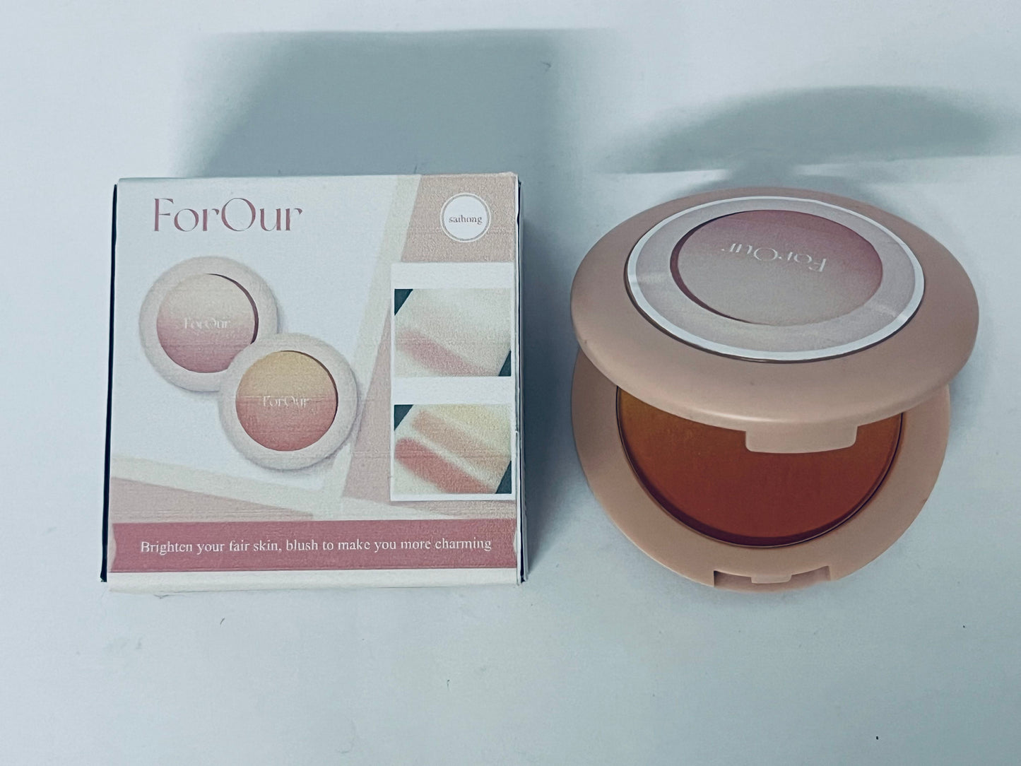 ForOur All Over Blusher - Multi-Use Cream Jelly Blush for Eyes & Cheeks Easy Blend and Buildable Texture with Shimmery Pearls Transparent Natural Finish (11 SHERBET, 0.17 oz)