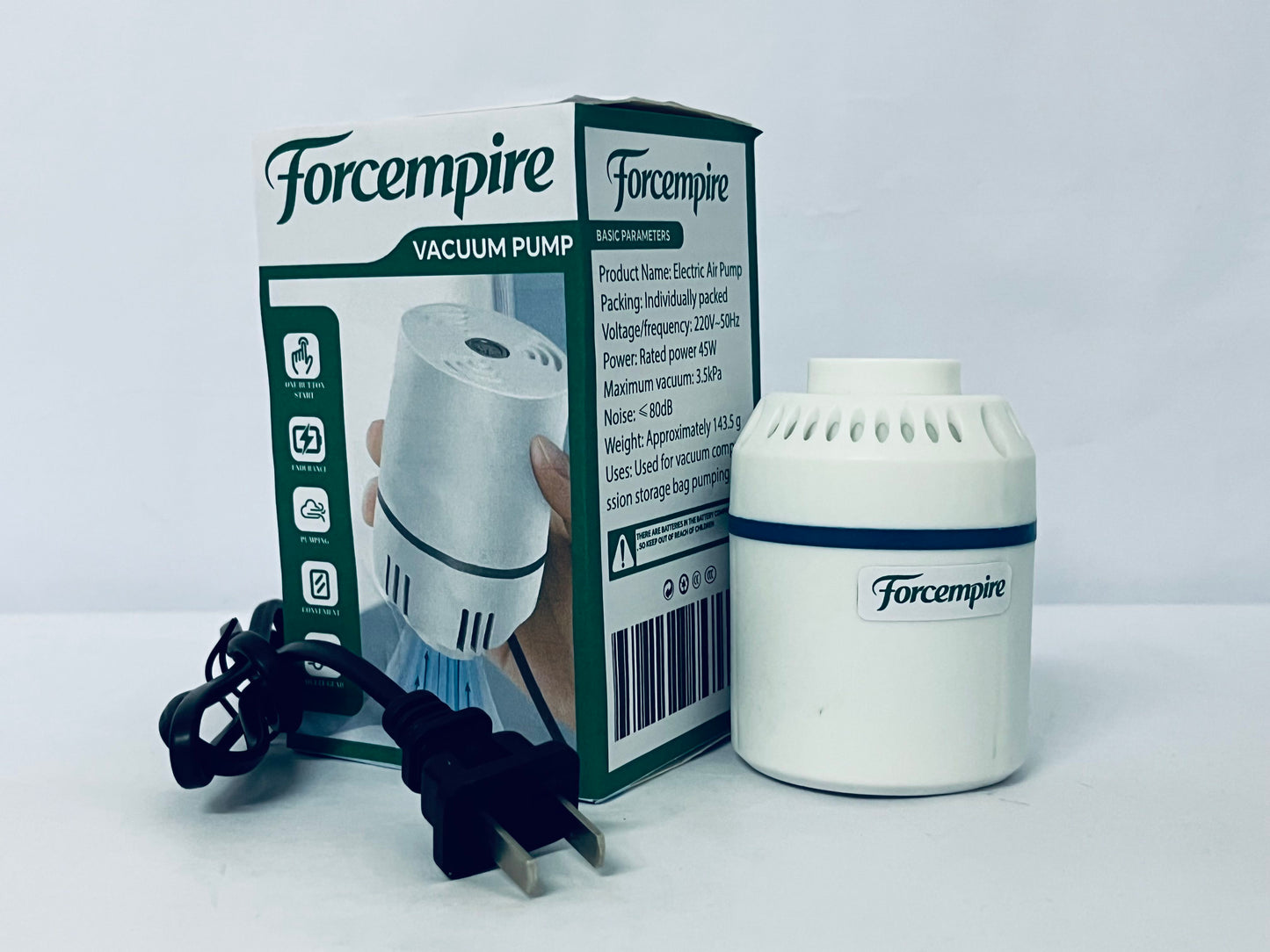 Forcempire Electric Pump for Vacuum Bags, Compression Bag Pump for Vacuuming Clothing, Quilts, Portable Storage Bag Pump