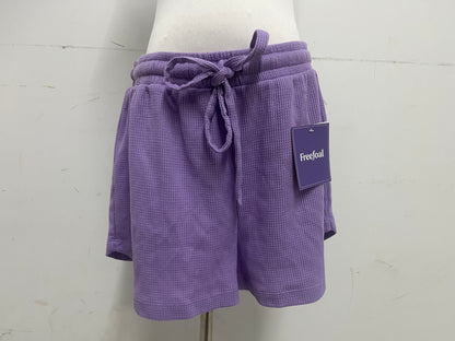 【Freefoal Lavender Waffle-Knit Shorts】—— Cozy & Casual Bottoms for Daily Leisure