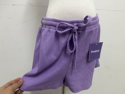【Freefoal Lavender Waffle-Knit Shorts】—— Cozy & Casual Bottoms for Daily Leisure