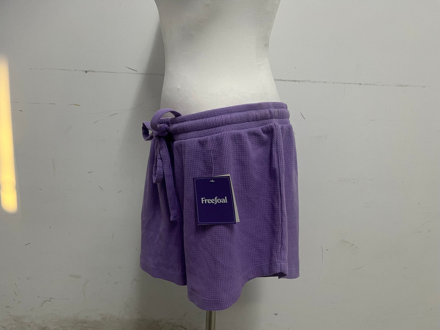 【Freefoal Lavender Waffle-Knit Shorts】—— Cozy & Casual Bottoms for Daily Leisure