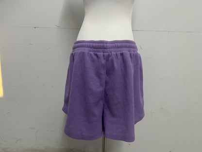 【Freefoal Lavender Waffle-Knit Shorts】—— Cozy & Casual Bottoms for Daily Leisure