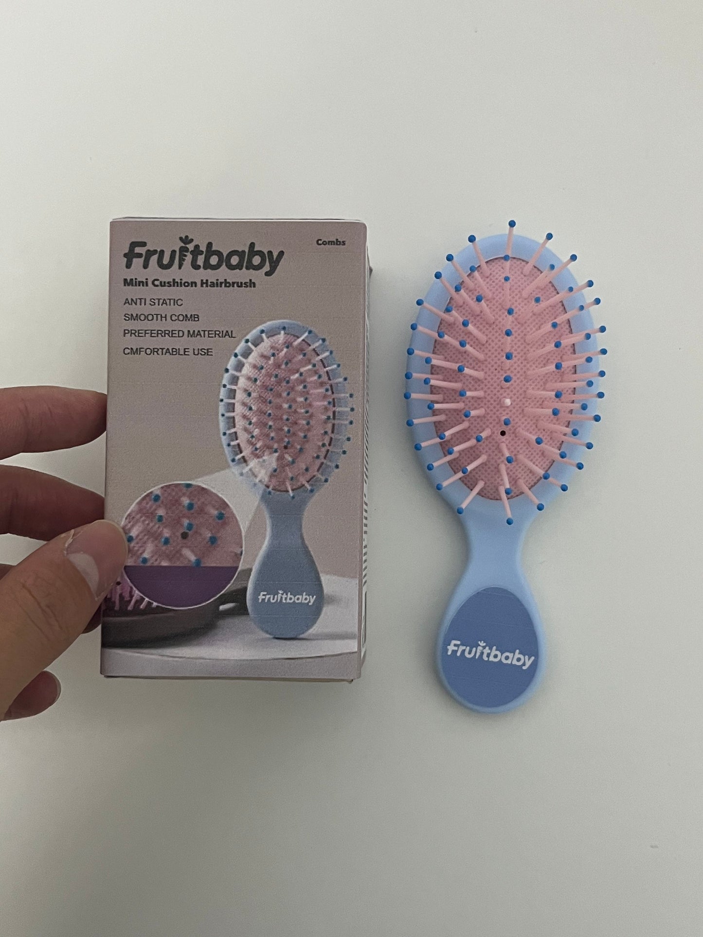 Fruitbaby Mini Cushion Hairbrush A Portable Hair Care Essential for Smooth & Gentle Brushing