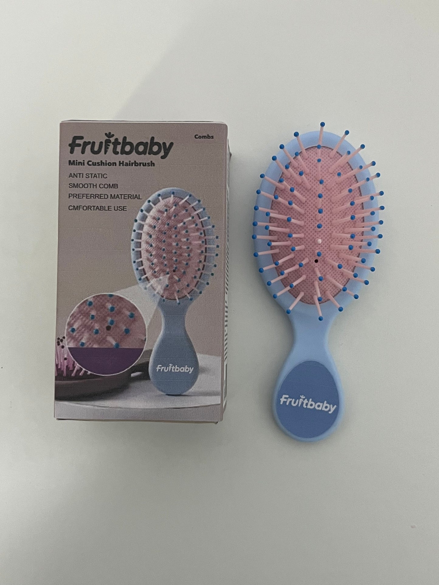 Fruitbaby Mini Cushion Hairbrush A Portable Hair Care Essential for Smooth & Gentle Brushing