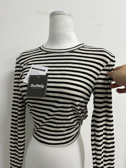 FunPally Women's Long Sleeve Tops Crew Neck Striped Shirts Casual Tunic Fall Trendy Outfits