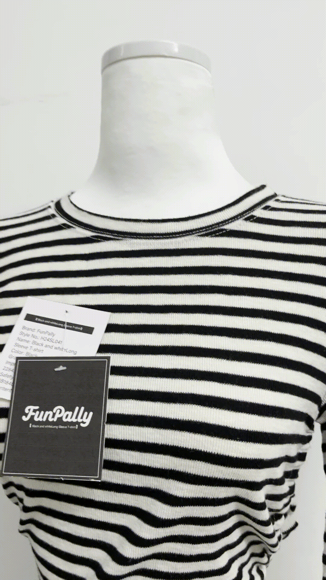 FunPally Women's Long Sleeve Tops Crew Neck Striped Shirts Casual Tunic Fall Trendy Outfits