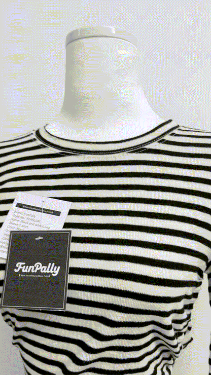 FunPally Women's Long Sleeve Tops Crew Neck Striped Shirts Casual Tunic Fall Trendy Outfits