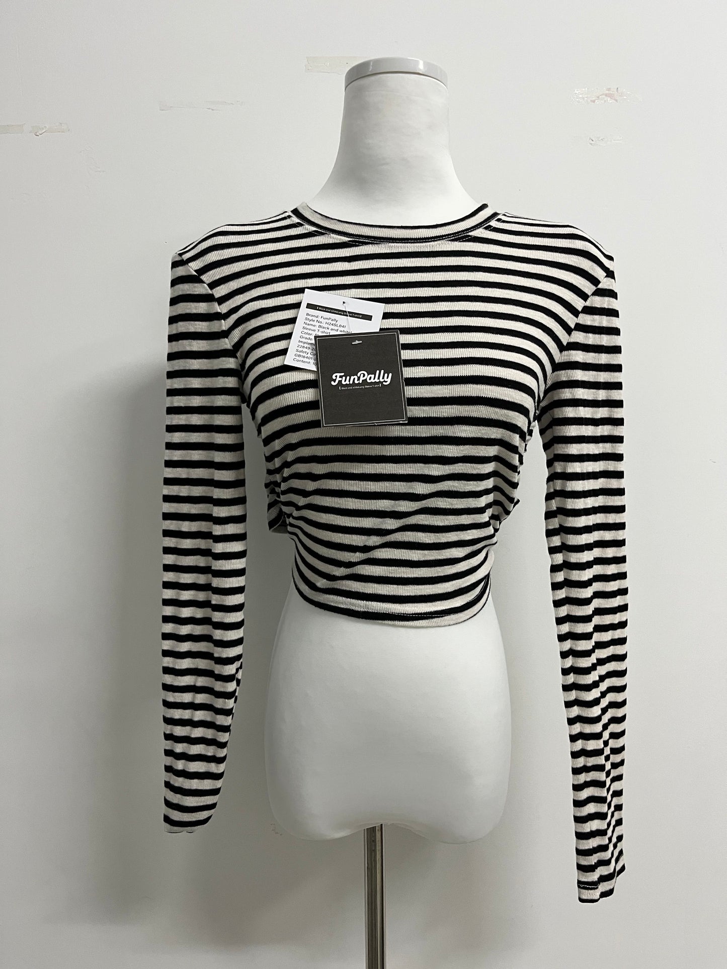FunPally Women's Long Sleeve Tops Crew Neck Striped Shirts Casual Tunic Fall Trendy Outfits