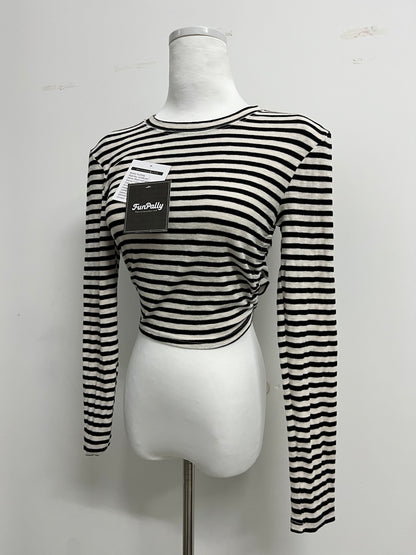 FunPally Women's Long Sleeve Tops Crew Neck Striped Shirts Casual Tunic Fall Trendy Outfits