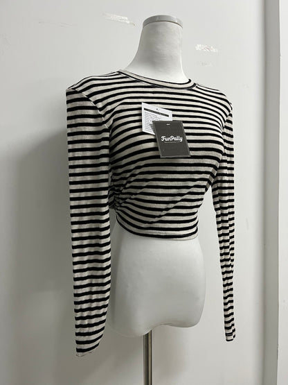 FunPally Women's Long Sleeve Tops Crew Neck Striped Shirts Casual Tunic Fall Trendy Outfits