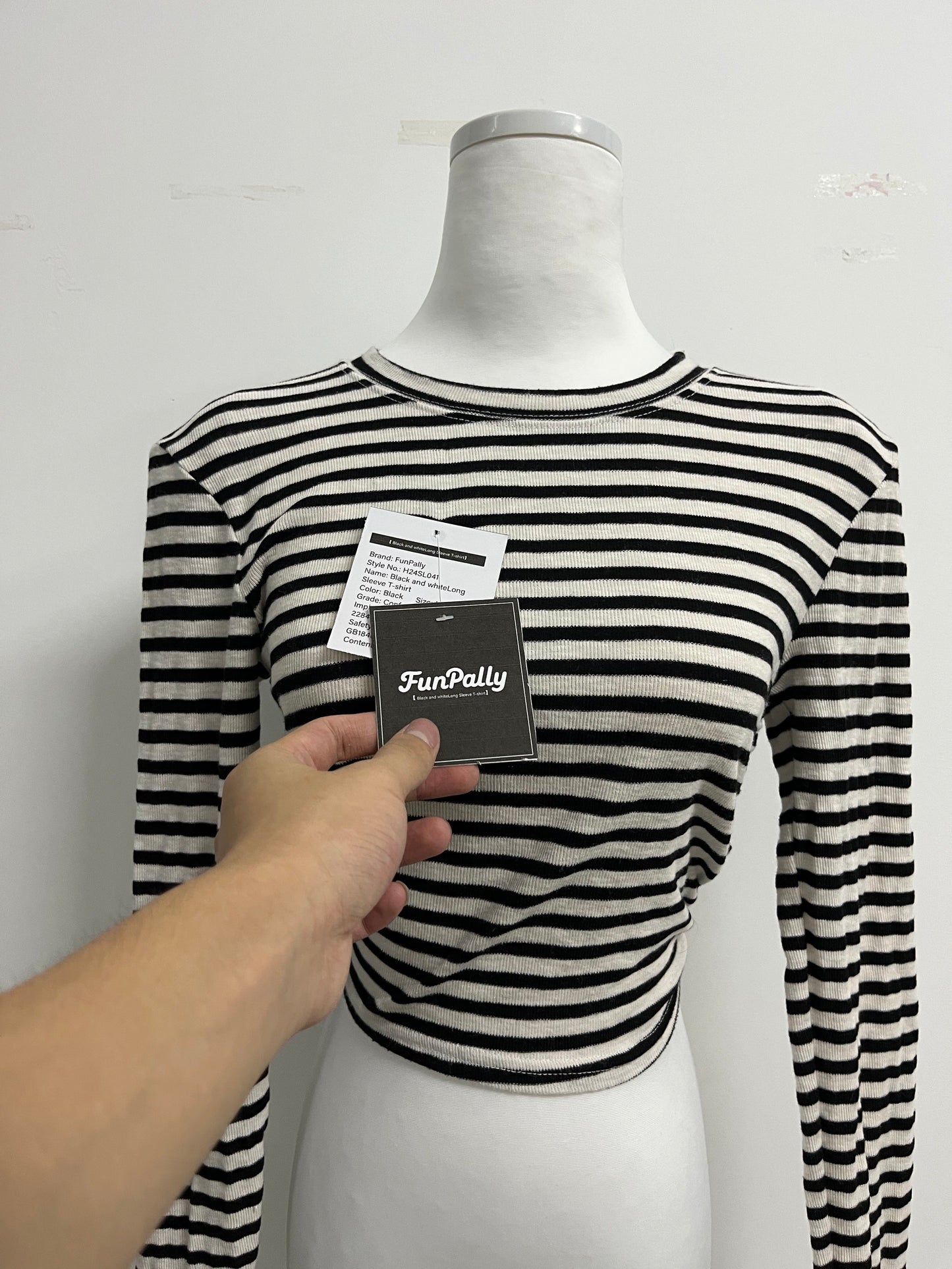 FunPally Women's Long Sleeve Tops Crew Neck Striped Shirts Casual Tunic Fall Trendy Outfits