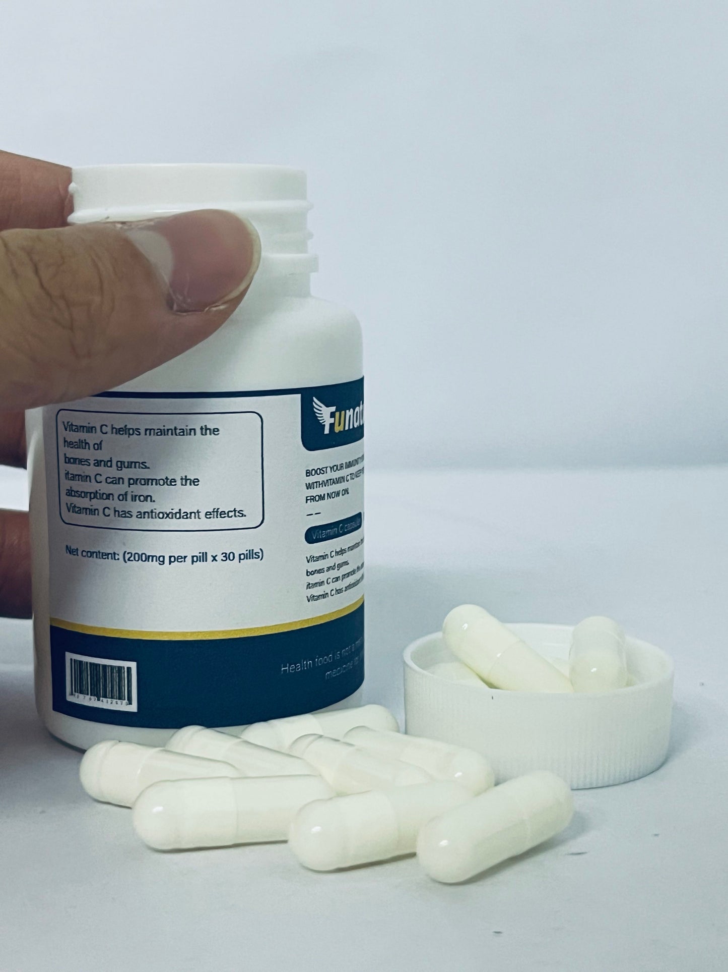 Funature Vitamin C Capsules High Absorption, Immune System & Collagen Booster, High Dose Fat Soluble Immunity Support Ascorbic Acid, Natural Vegan