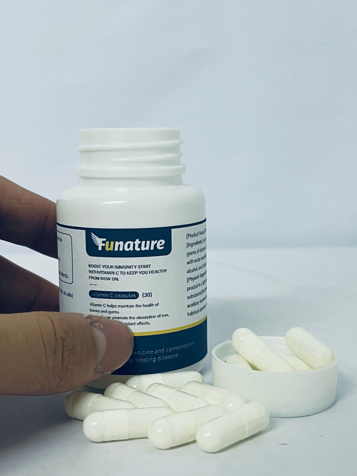 Funature Vitamin C Capsules High Absorption, Immune System & Collagen Booster, High Dose Fat Soluble Immunity Support Ascorbic Acid, Natural Vegan