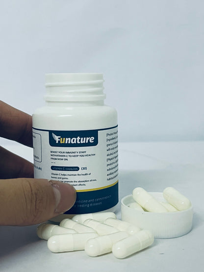 Funature Vitamin C Capsules High Absorption, Immune System & Collagen Booster, High Dose Fat Soluble Immunity Support Ascorbic Acid, Natural Vegan