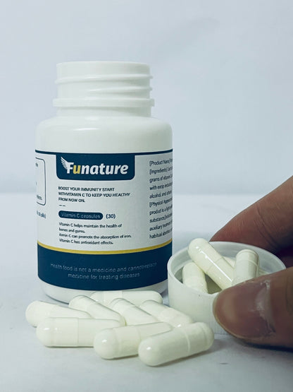 Funature Vitamin C Capsules High Absorption, Immune System & Collagen Booster, High Dose Fat Soluble Immunity Support Ascorbic Acid, Natural Vegan