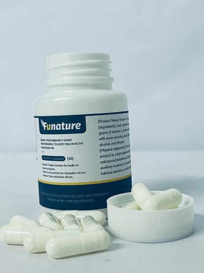 Funature Vitamin C Capsules High Absorption, Immune System & Collagen Booster, High Dose Fat Soluble Immunity Support Ascorbic Acid, Natural Vegan