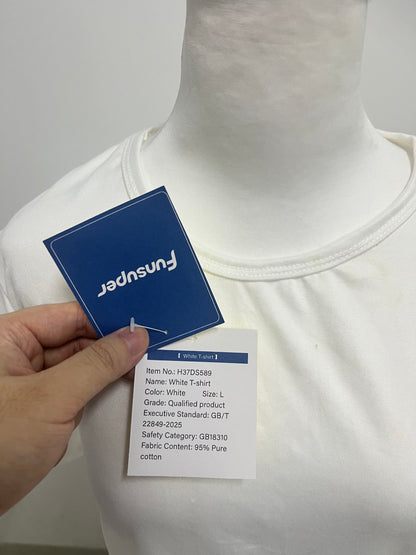 Funsuper 95% Cotton Solid Color T-Shirt Skin-Friendly & Breathable Versatile Basic A Comfort Essential for Daily Styling