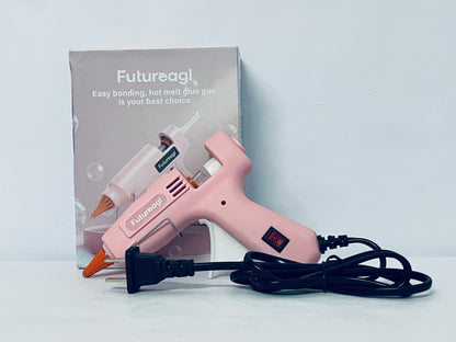 Futureagl Hot Glue Gun Kit with 30 Glue Sticks(130mm x 7mm), Fast Preheating Hot Melt, High Temp for School Crafts DIY Arts and Quick Home Repairs, 20W Pink