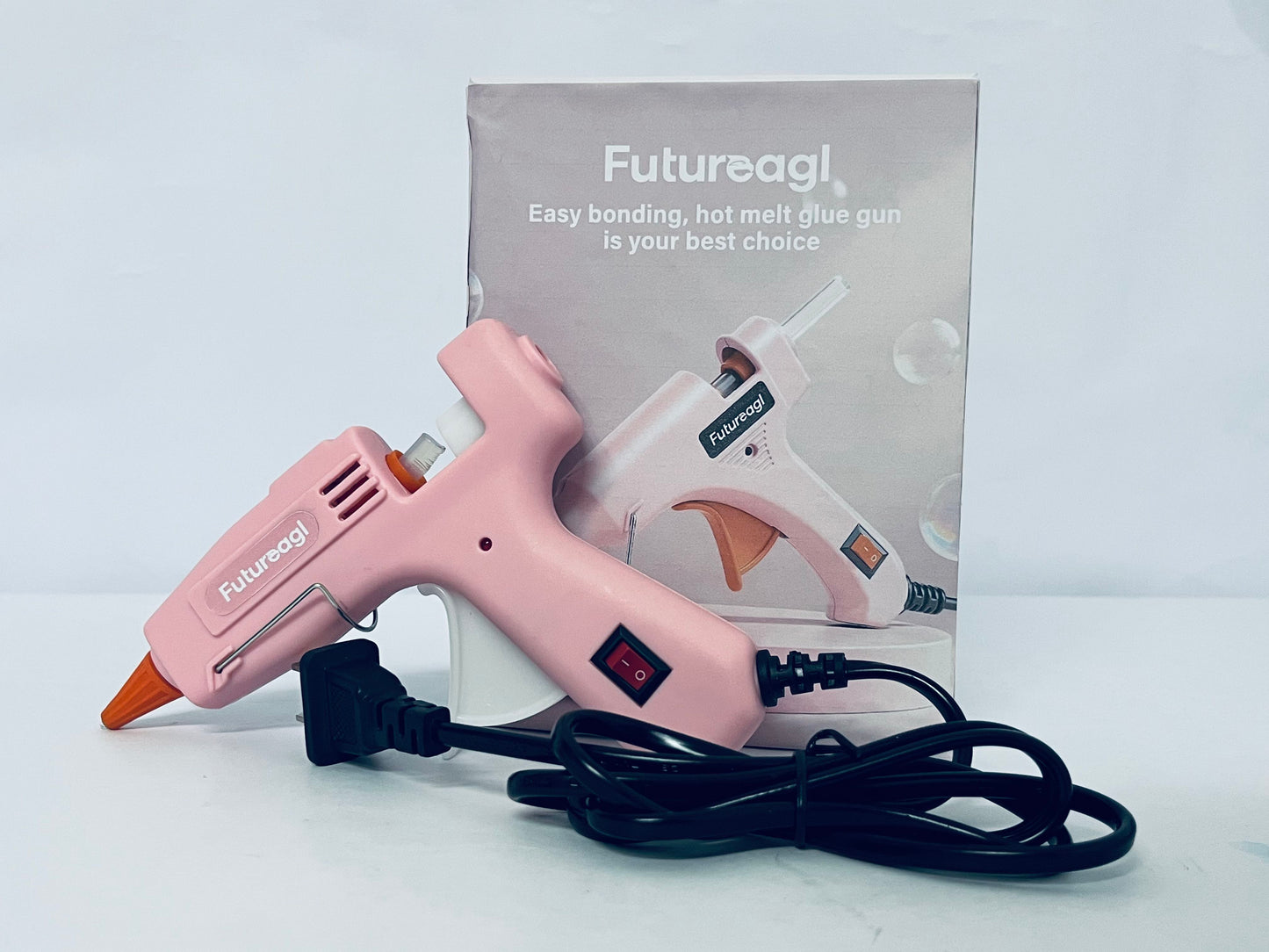 Futureagl Hot Glue Gun Kit with 30 Glue Sticks(130mm x 7mm), Fast Preheating Hot Melt, High Temp for School Crafts DIY Arts and Quick Home Repairs, 20W Pink
