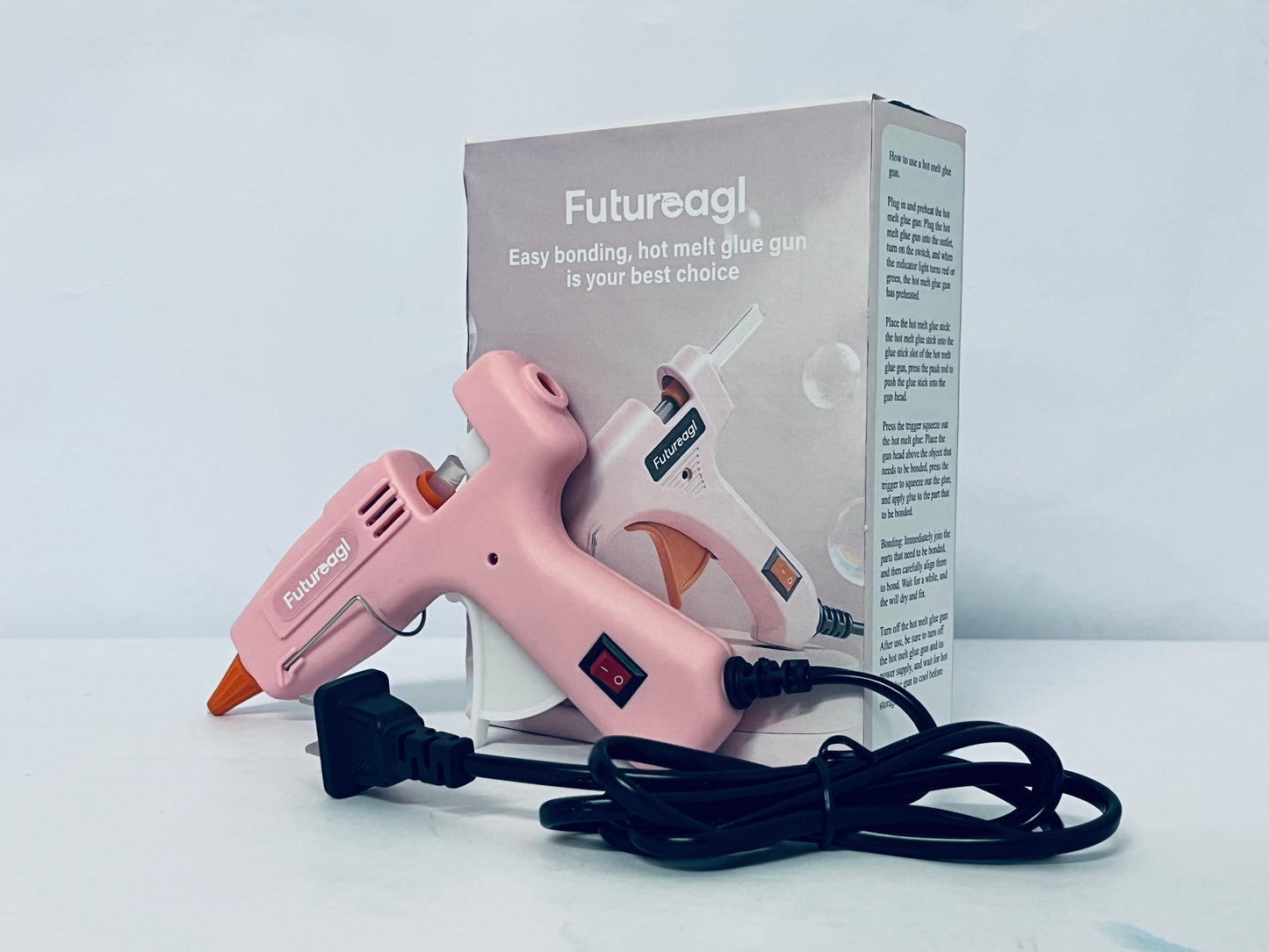 Futureagl Hot Glue Gun Kit with 30 Glue Sticks(130mm x 7mm), Fast Preheating Hot Melt, High Temp for School Crafts DIY Arts and Quick Home Repairs, 20W Pink