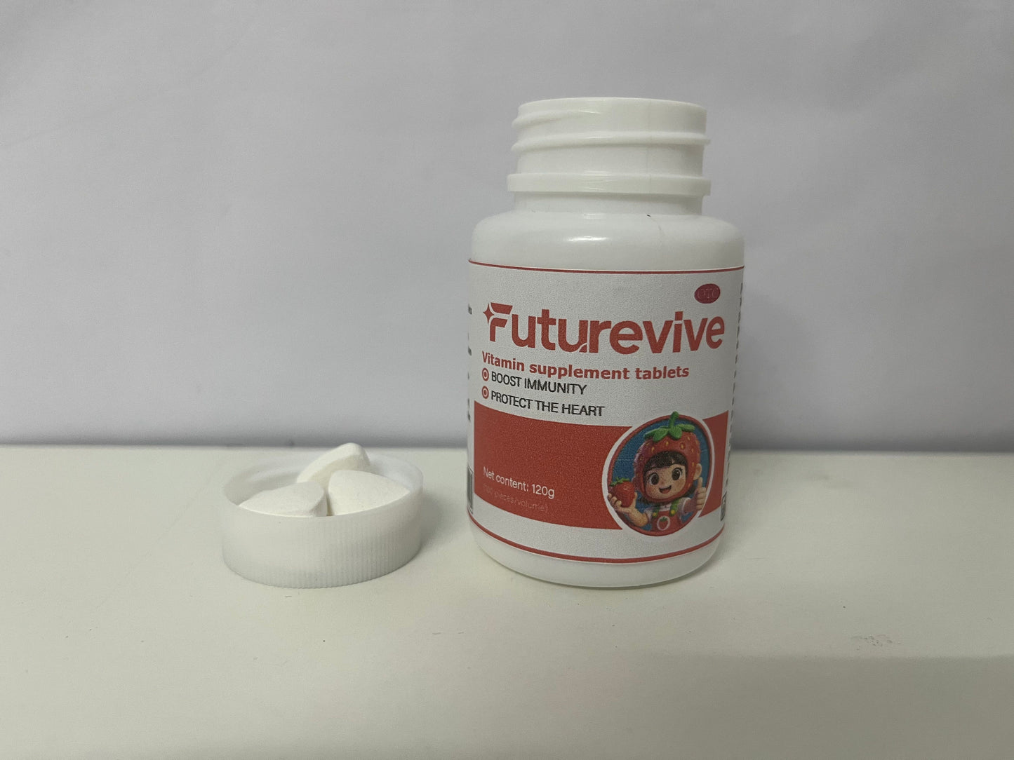 Futurevive Strawberry-Flavored Multivitamin Tablets: Family-Friendly Nutritional Support for Immunity & Heart