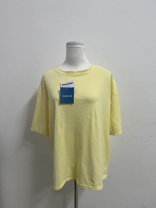【GALEAR Light Yellow Oversized Cotton T-shirt】—— Casual & Comfortable Daily Essential