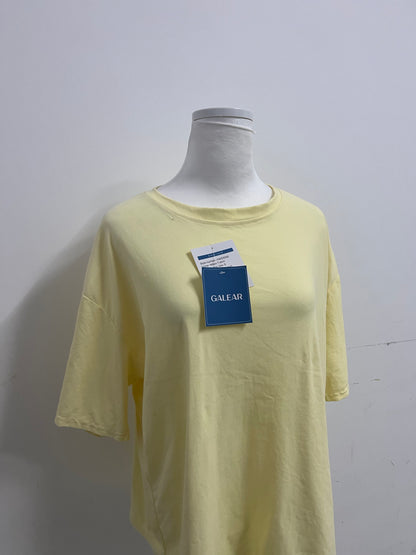 【GALEAR Light Yellow Oversized Cotton T-shirt】—— Casual & Comfortable Daily Essential