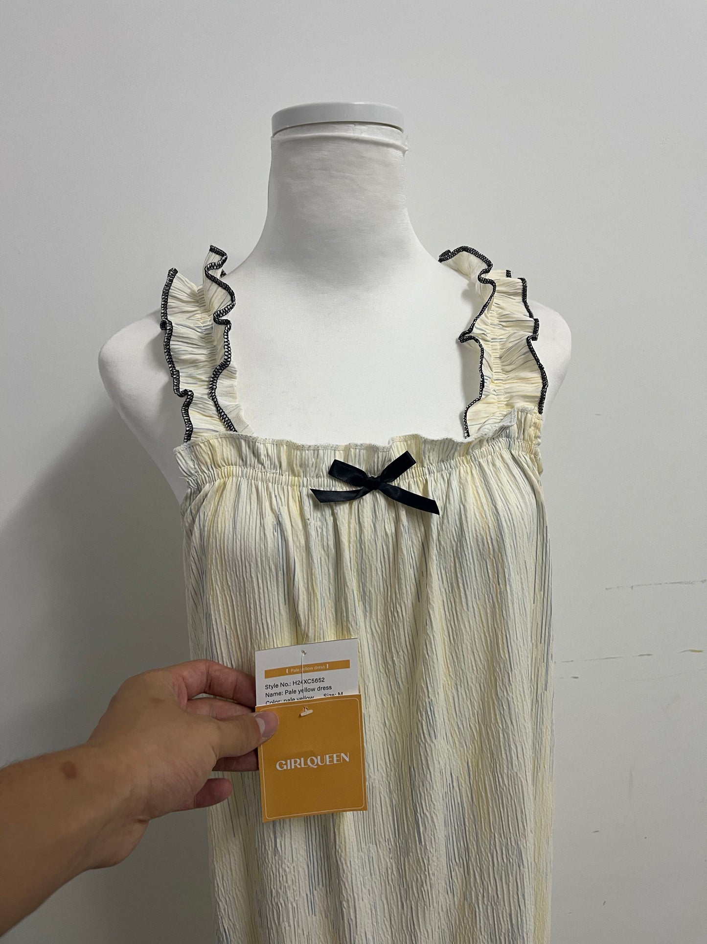 【GIRLQUEEN Striped Ruffled Nightdress】—— Sweet & Comfortable Sleepwear for Daily Lounging