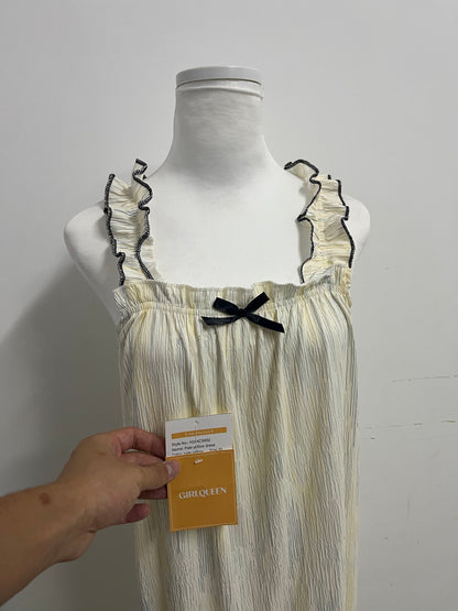 【GIRLQUEEN Striped Ruffled Nightdress】—— Sweet & Comfortable Sleepwear for Daily Lounging