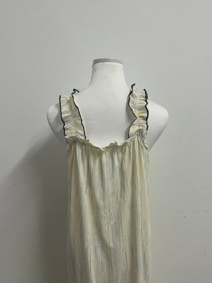 【GIRLQUEEN Striped Ruffled Nightdress】—— Sweet & Comfortable Sleepwear for Daily Lounging
