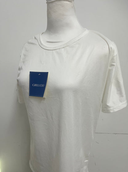 GIRLUCKY White Cotton T-Shirt | Minimalist & Versatile, Skin-Friendly & Comfortable, A Must-Have for Daily Wear