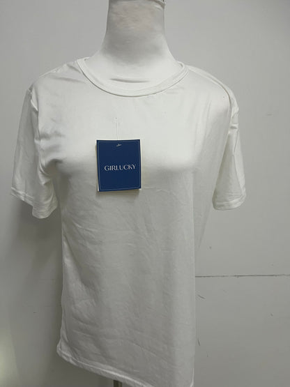 GIRLUCKY White Cotton T-Shirt | Minimalist & Versatile, Skin-Friendly & Comfortable, A Must-Have for Daily Wear