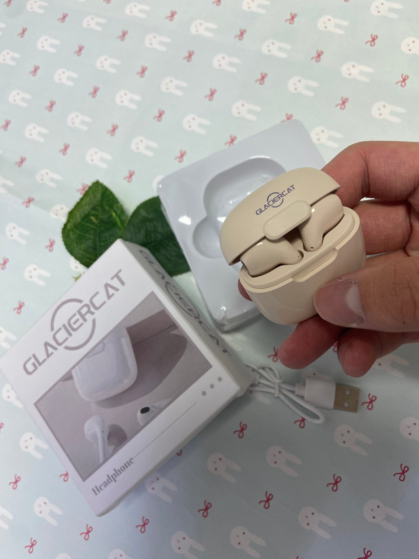 GLACIERCAT Wireless Bluetooth Earbuds , Hi-Res Audio Headphones, Hybrid Active Noise Cancellation Earphones