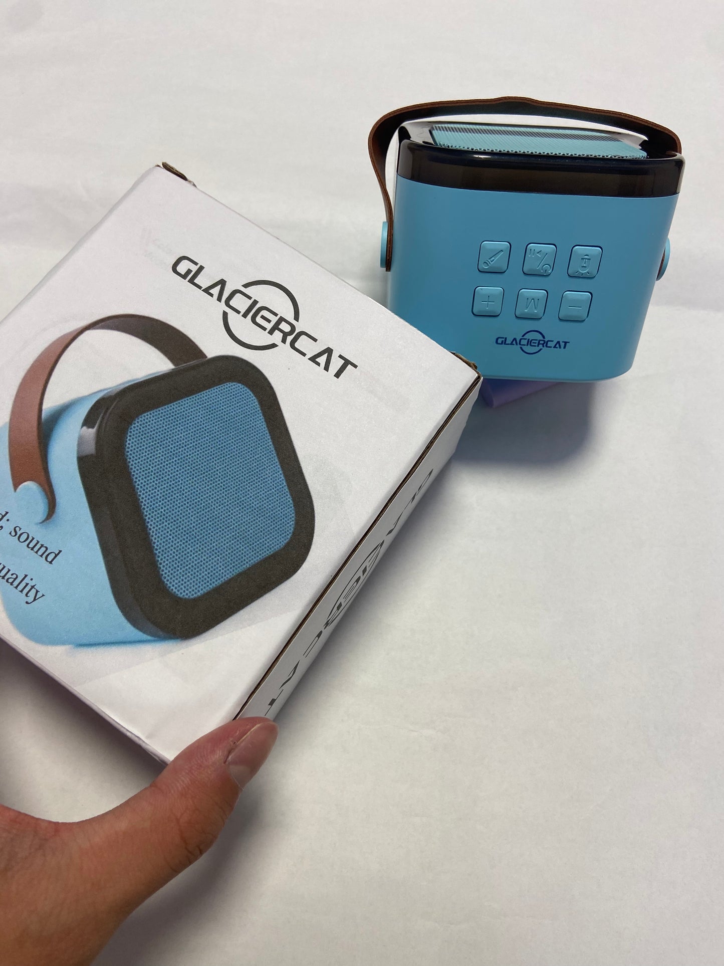 GLACIERCAT Mini Karaoke Machine for Kids Adults,Portable Bluetooth Speaker