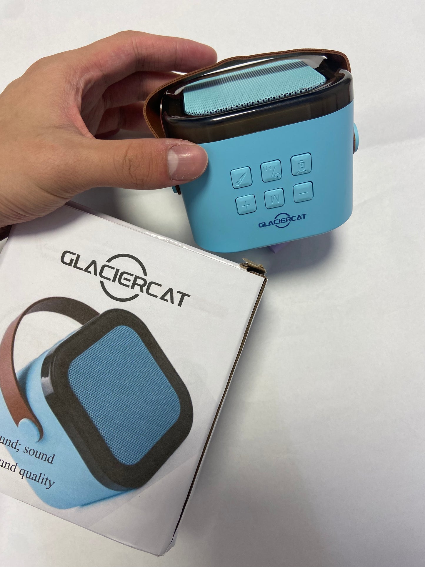 GLACIERCAT Mini Karaoke Machine for Kids Adults,Portable Bluetooth Speaker