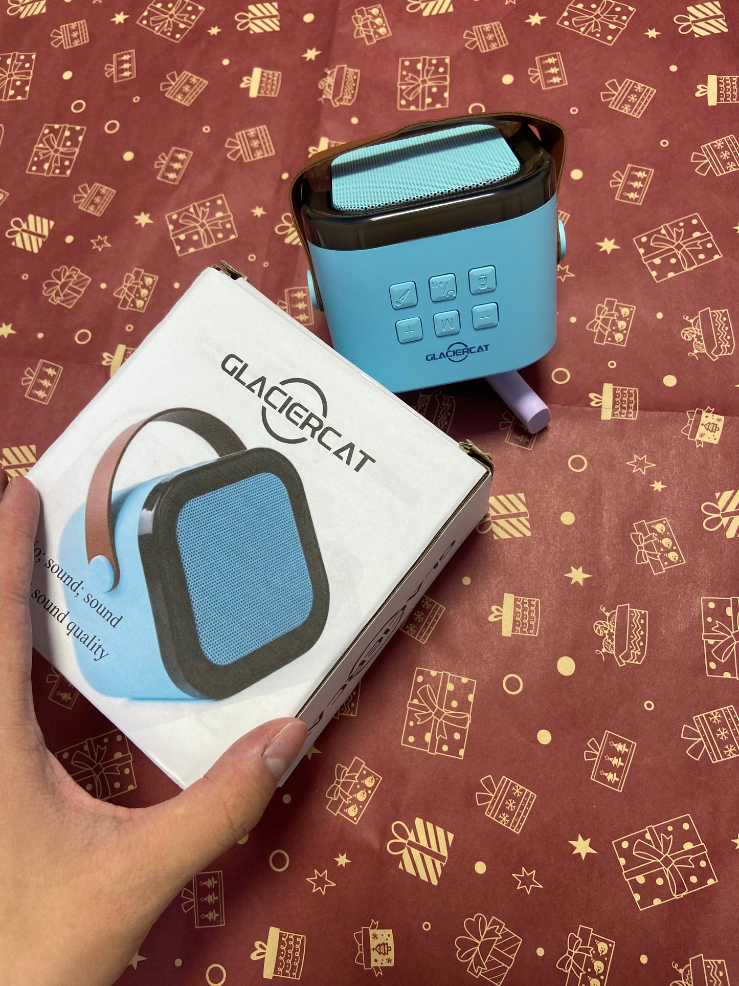 GLACIERCAT Mini Karaoke Machine for Kids Adults,Portable Bluetooth Speaker