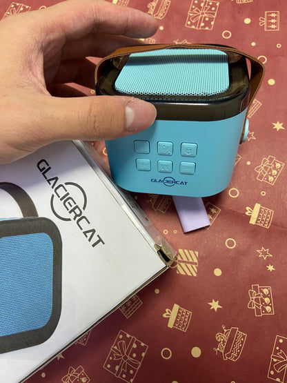 GLACIERCAT Mini Karaoke Machine for Kids Adults,Portable Bluetooth Speaker