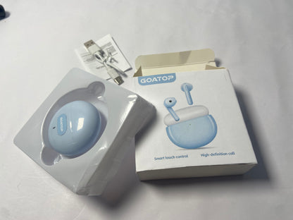 GOATOP  in-Ear Headphones, Dynamic 40dB Active Noise Cancellation, up to 37 Hours Battery Life, Titanium Membrane with 4 Sound Settings, AI Noise Cancellation,  Fast Pair, Blue