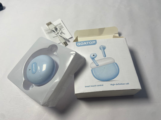 GOATOP  in-Ear Headphones, Dynamic 40dB Active Noise Cancellation, up to 37 Hours Battery Life, Titanium Membrane with 4 Sound Settings, AI Noise Cancellation,  Fast Pair, Blue