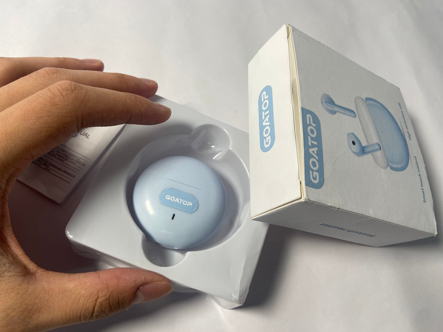 GOATOP  in-Ear Headphones, Dynamic 40dB Active Noise Cancellation, up to 37 Hours Battery Life, Titanium Membrane with 4 Sound Settings, AI Noise Cancellation,  Fast Pair, Blue