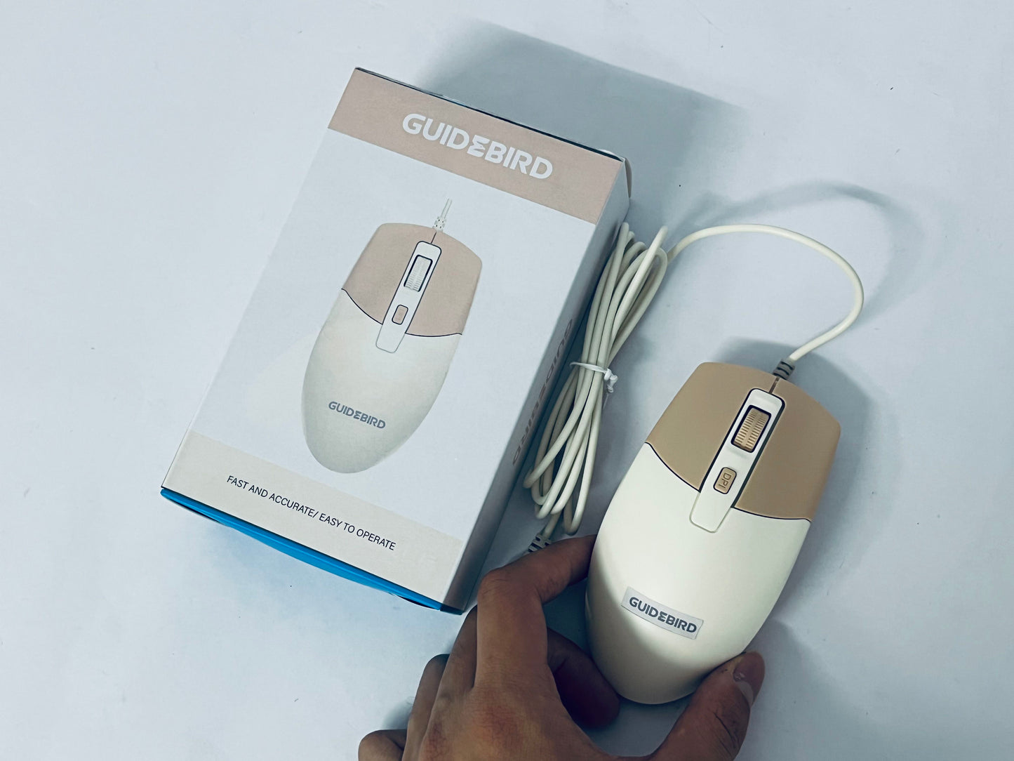 GUIDEBIRD High Precise Wire Computer Ergonomic Comfort USB Wire for Long Hours of Use Quiet Clicks Opticals