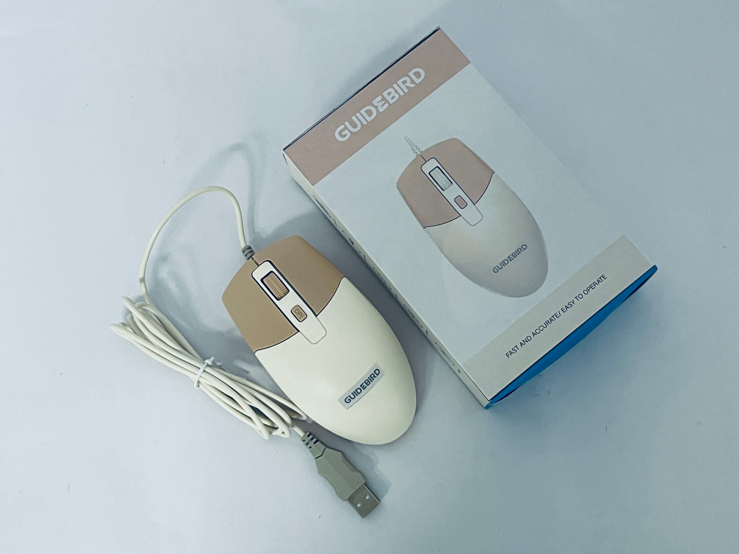 GUIDEBIRD High Precise Wire Computer Ergonomic Comfort USB Wire for Long Hours of Use Quiet Clicks Opticals
