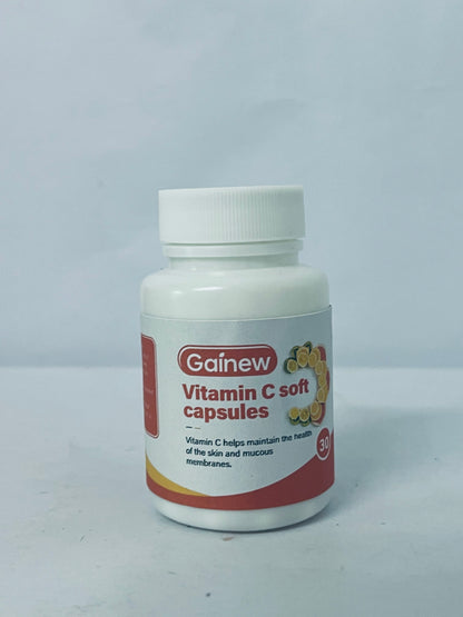 Gainew Vitamin C Soft Capsules, 30 Counts, Supports Skin & Mucous Membranes Health, High Absorption Vitamin C Dietary Supplement