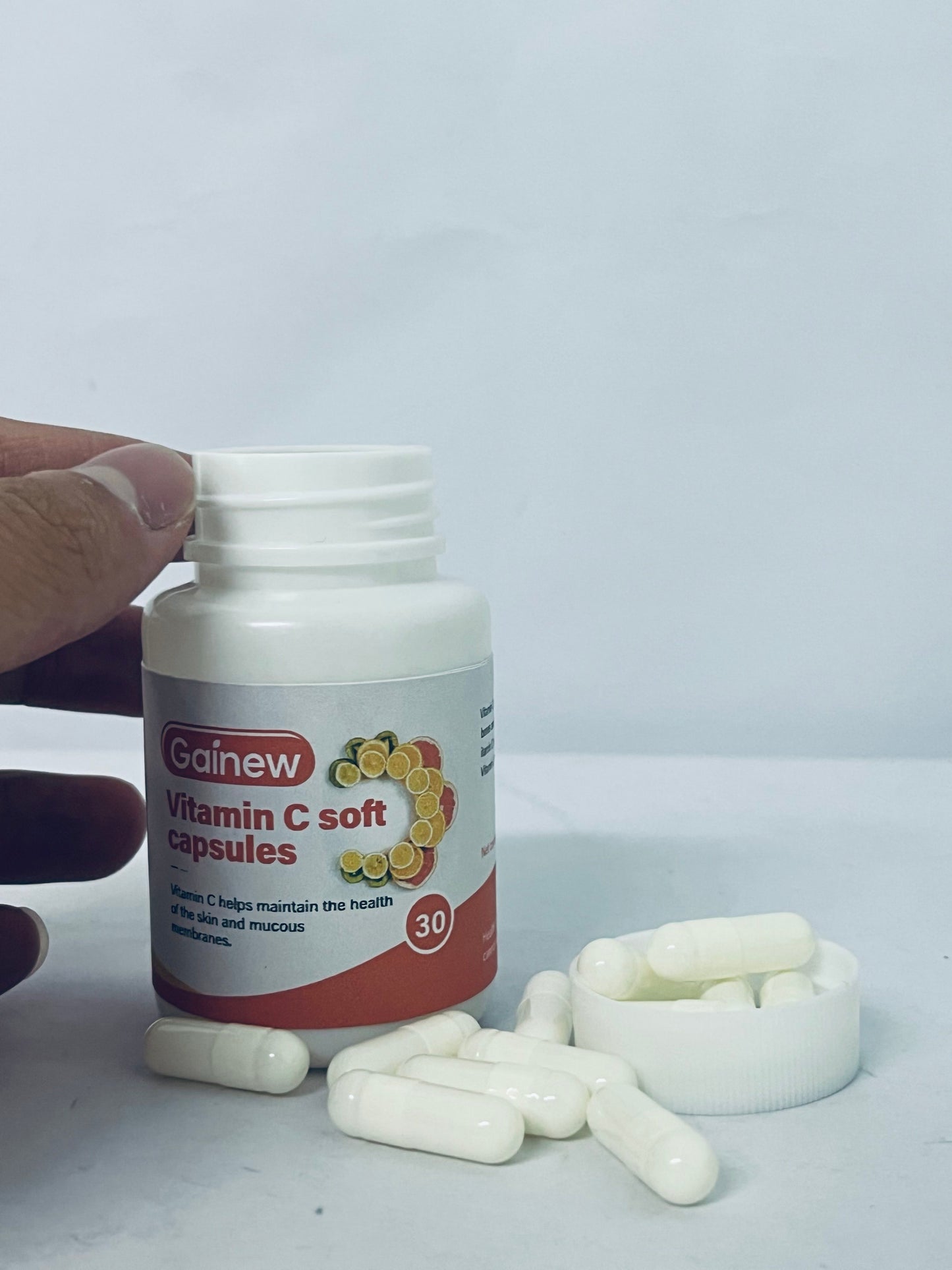 Gainew Vitamin C Soft Capsules, 30 Counts, Supports Skin & Mucous Membranes Health, High Absorption Vitamin C Dietary Supplement