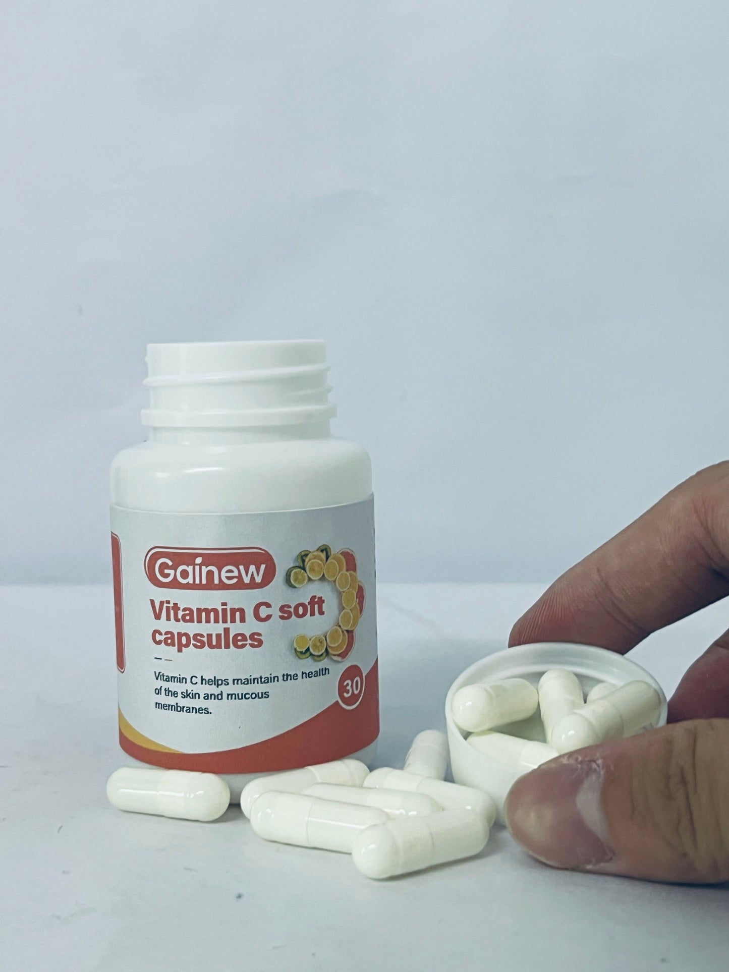 Gainew Vitamin C Soft Capsules, 30 Counts, Supports Skin & Mucous Membranes Health, High Absorption Vitamin C Dietary Supplement