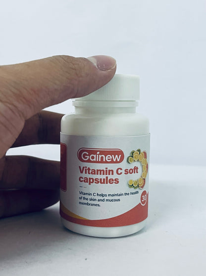 Gainew Vitamin C Soft Capsules, 30 Counts, Supports Skin & Mucous Membranes Health, High Absorption Vitamin C Dietary Supplement