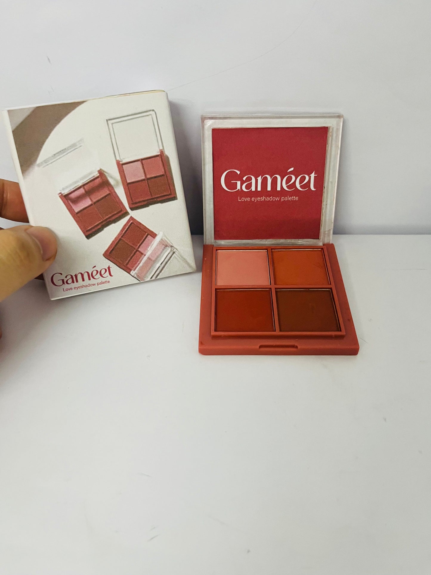 Gameet Eyeshadow Quads Blendable Glitter Matte Eyeshadow Palette,Nude Champagne Gold Orange Dark Coffee Sparkly Four Eyeshadow Palette Makeup,Everyday Nature Long-Lasting Waterproof Women Girls Eyeshadow 